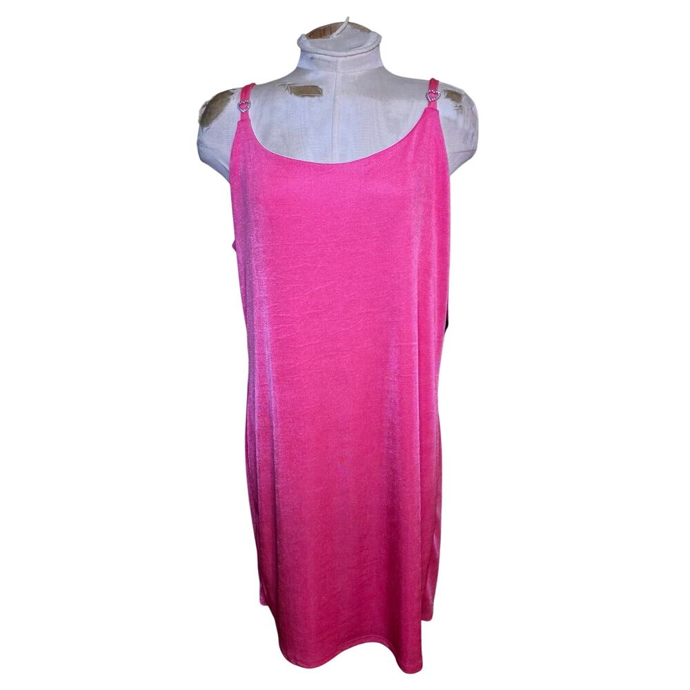 Haley & June Pink Slip Dress Lined Sleeveless Midi Dress Heart Size 3X NWT